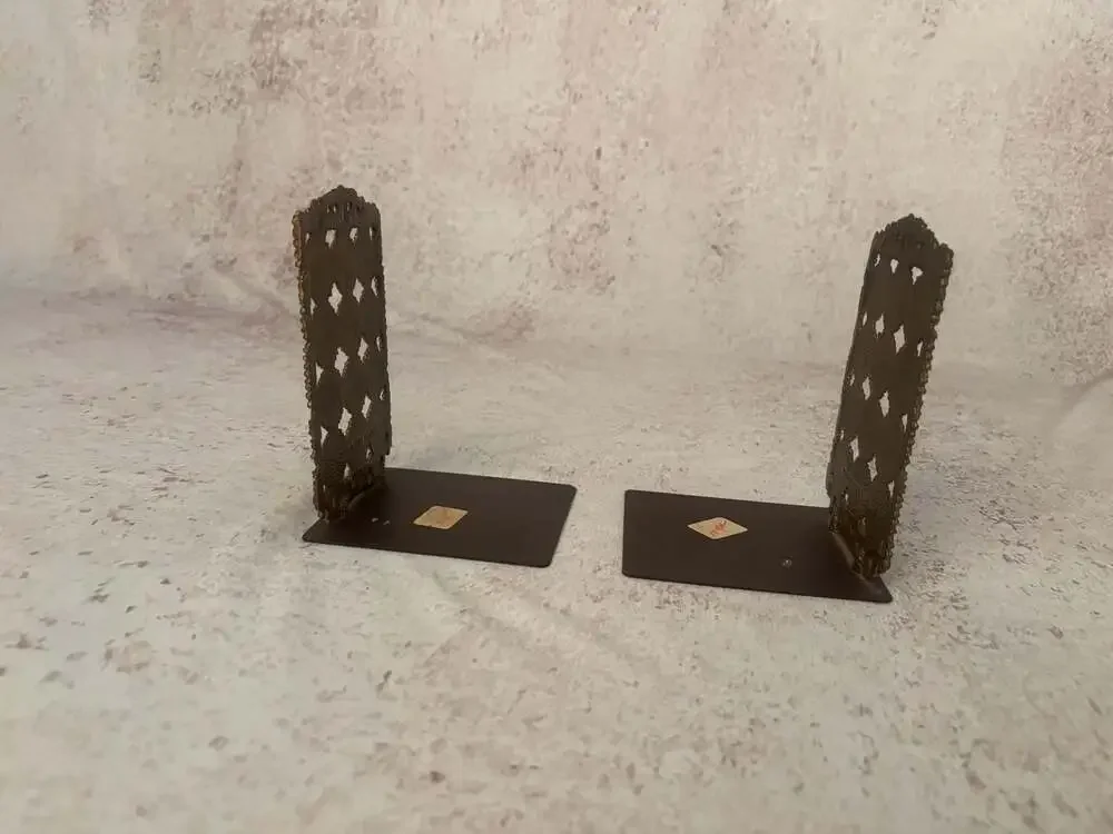 Vintage Oppenheim Israel Twelve Tribes Brass Bookends
